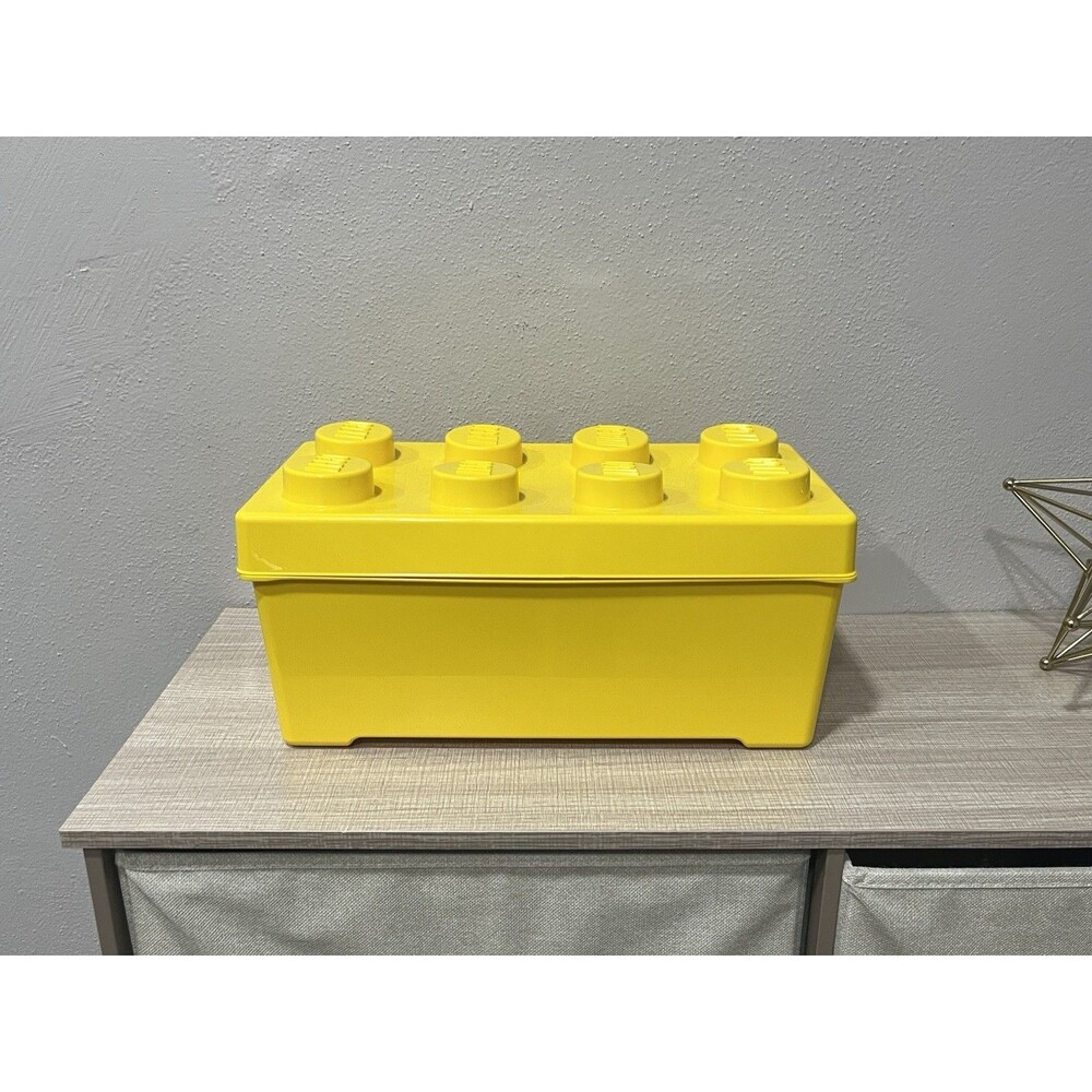 LEGO Storage Brick Case 8 Stud Yellow Container Plastic Box 14x7x6 EMPTY